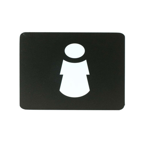 Pittogramma adesivo - toilette donna - 16 x 16 cm - PVC - nero/bianco - Stilcasa