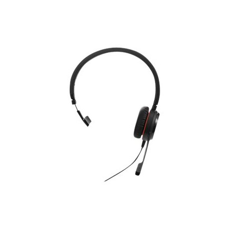Jabra Evolve 30 II MS Mono - Cuffie con microfono - on-ear - cablato - jack 3,5 mm, USB-C - Certificato per Skype for Business