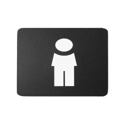 Pittogramma adesivo - toilette uomo - 16 x 16 cm - PVC - nero/bianco - Stilcasa