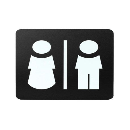 Pittogramma adesivo - toilette uomo/donna - 16 x 16 cm - PVC - nero/bianco - Stilcasa