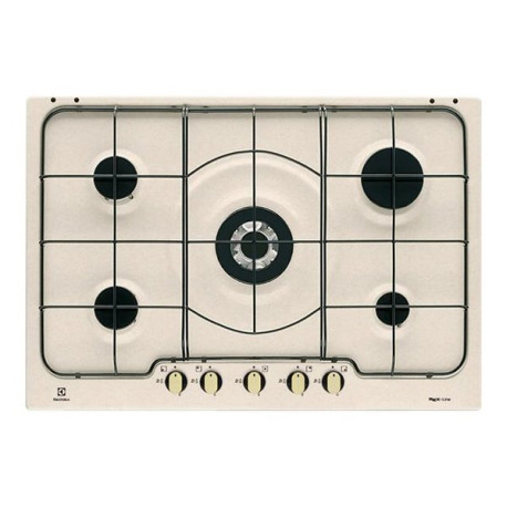 Electrolux RGG7253OON - Piano cottura a gas - 5 piastre - Nicchia - larghezza: 56 cm - prof. 48 cm - beige - sabbia