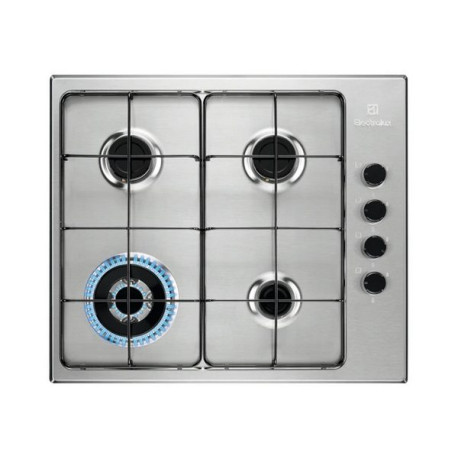 Electrolux Slim line EGS6414X - Piano cottura a gas - 4 piastre - Nicchia - larghezza: 55 cm - prof. 47 cm - acciao inox - acci