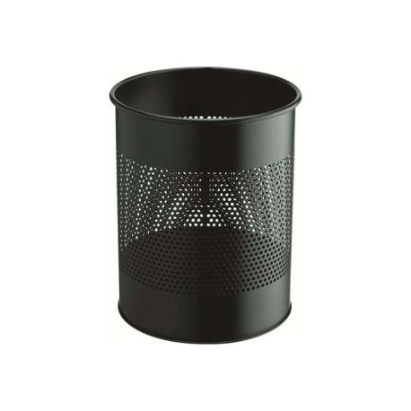 DURABLE - Cestino della spazzatura - rotondo - 15 L - acciaio - nero