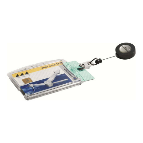 DURABLE - Porta biglietto da visita - per 54 x 85 mm - clip - trasparente (pacchetto di 10)