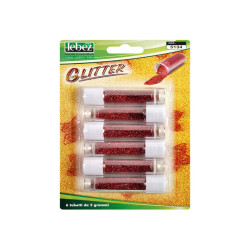 Porporina glitter - 2gr - rosso - Lebez - conf. 6 tubi