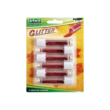 Porporina glitter - 2gr - rosso - Lebez - conf. 6 tubi