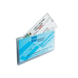Porta Cards - 2 tasche - 9,5 x 6,5 cm - trasparente - Favorit - conf. 50 pezzi