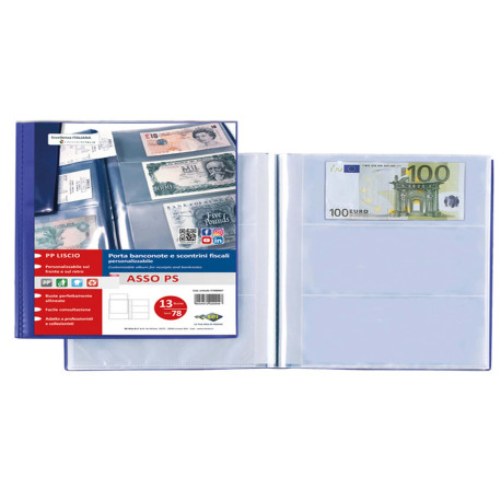 Porta scontrini e banconote Asso PS - 21 x 29.7 cm - blu - Sei Rota