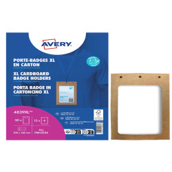 Portabadge A6 - in cartoncino plastificato - laser/inkjet - 105 x 148 mm - Avery - Conf. 50 pezzi