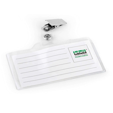 Portabadge con clip - 9,3 x 6 cm - Lebez - conf. 50 pezzi