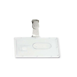 Portabadge rigido Pocket - clip in plastica - 5,3 x 8,5 cm - Fellowes