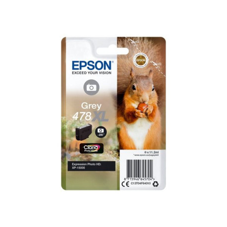 Epson 478XL - 11.2 ml - alta capienza - grigio - originale - cartuccia d'inchiostro - per Expression Home HD XP-15000