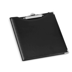 Portablocco in similpelle con tasca - nero - 24 x 31cm - Lebez