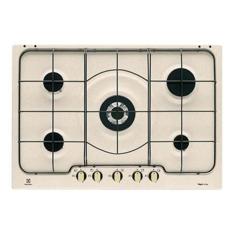 Electrolux RGG7253OON - Piano cottura a gas - 5 piastre - Nicchia - larghezza: 56 cm - prof. 48 cm - beige - sabbia