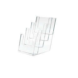 Portadepliant - 11 x 25 x 14 cm - plastica - trasparente - Lebez