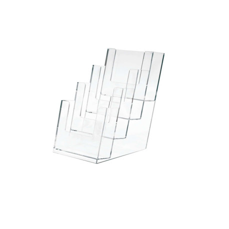 Portadepliant - 11 x 25 x 14 cm - plastica - trasparente - Lebez