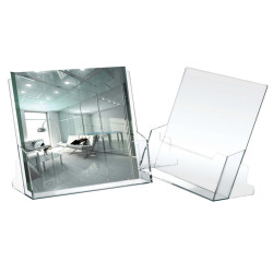 Portadepliant - 23 x 25,5 x 3 cm - plastica - trasparente - Lebez