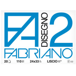 Album F2 - 24 x 33 cm - 20 fogli - 110 gr - liscio - 4 angoli - Fabriano