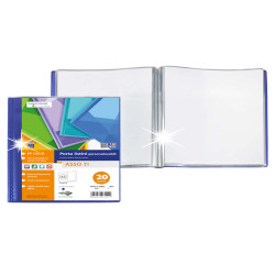 Portalistini Asso TI - personalizzabile - PP liscio - 15 x 21 cm - 20 buste -  blu - Sei Rota