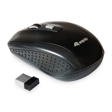 Equip 245104, Ambidestro, Ottico, RF Wireless, 1600 DPI, Nero
