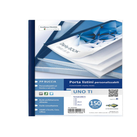 Portalistini personalizzabile Uno TI - 22x30 cm - 150 buste - blu - Sei Rota