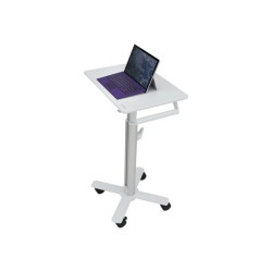 Ergotron StyleView S-Tablet Cart - Carrello - per tablet - bloccabile - acciaio verniciato a polvere - bianco, alluminio - dime