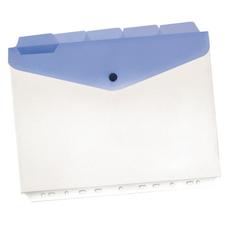 Buste a foratura universale con bottone e separatori - A4 - trasparente - Beautone - conf. 5 pezzi