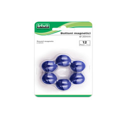 Bottoni magnetici - diametro 2 cm - blu - Lebez - blister 12 pezzi