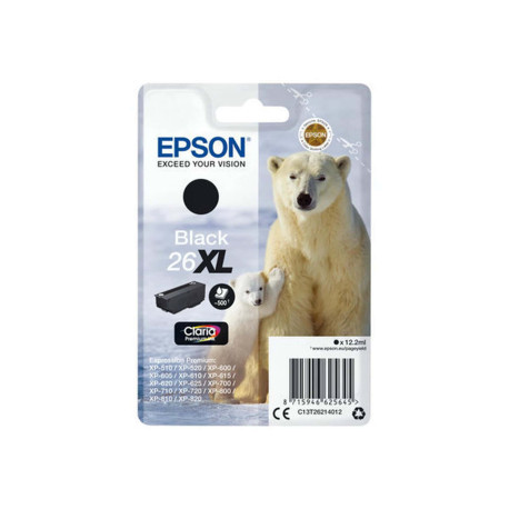 Epson 26XL - 12.2 ml - XL - nero - originale - blister - cartuccia d'inchiostro - per Expression Premium XP-510, 520, 600, 605,