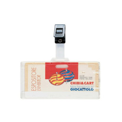 Portanome con clip in plastica - 9 x 6 cm - Favorit