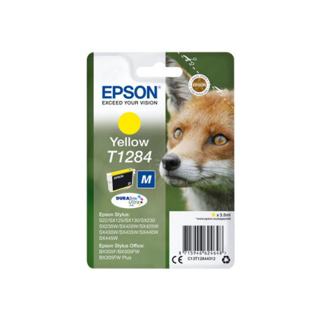 Epson T1284 - 3.5 ml - taglia M - giallo - originale - blister - cartuccia d'inchiostro - per Stylus S22, SX130, SX230, SX235, 