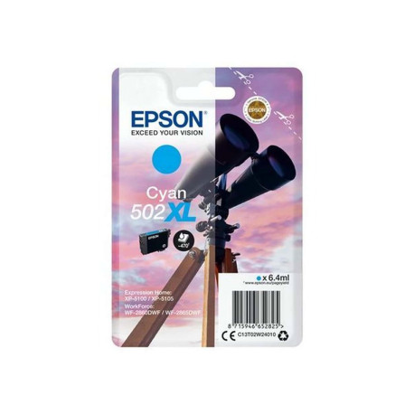 Epson 502XL - 6.4 ml - alta capienza - ciano - originale - blister - cartuccia d'inchiostro - per Expression Home XP-5100, 5105