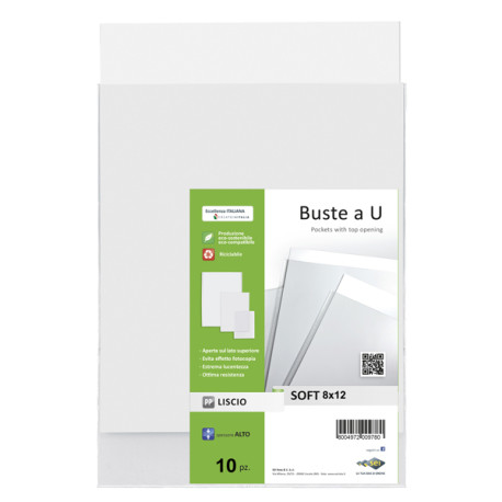 Buste a sacco Soft - PPL - 8 x 12 cm - liscio - trasparente - Sei Rota - conf. 10 pezzi