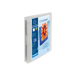 Exacompta Kreacover Chromaline - Quaderno ad anelli - larghezza dorsale 40 mm - per A4 Maxi - capacità 225 fogli - bianco trasl