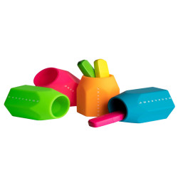 Portapenne Monocromo - 9,5 x 7,5 x 7 cm - silicone soft touch - colori fluo assortiti - Pigna