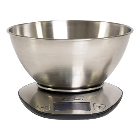 Bilancia da cucina Graal - con ciotola - peso massimo 5 kg - acciaio - Melchioni family