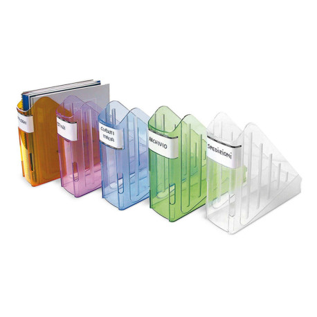 Portariviste Classic - 29,5 x 27 cm - dorso 7,5 cm - azzurro trasparente - Arda