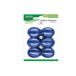 Bottoni magnetici - diametro 4 cm - blu - Lebez - blister 12 pezzi