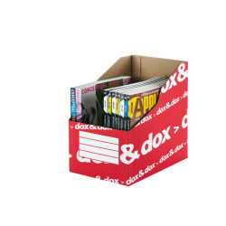 Portariviste Dox&Dox - 17 x 35 x 25 cm - bianco/rosso - Esselte Dox