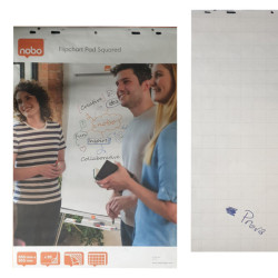 Blocco per lavagna - 20 fogli - 67 x 97 x 0,3 cm - quadretti 5 x 5 cm - Nobo