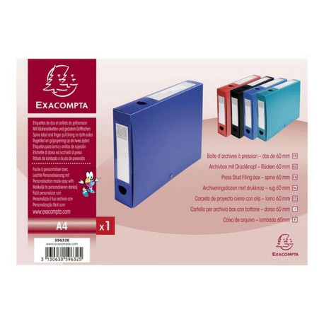 Exacompta - Cartella a scatola - larghezza dorsale 60 mm - per A4 - blu opaco