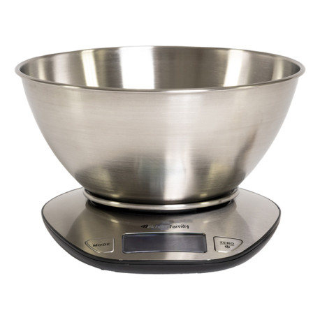 Bilancia da cucina Graal - con ciotola - peso massimo 5 kg - acciaio - Melchioni family