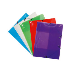 Exacompta Crystal - Cartelletta a 3 lembi - per A4 - traslucido, colori assortiti