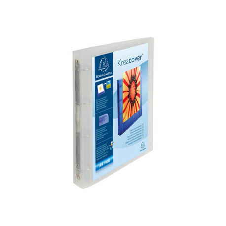 Exacompta Kreacover Chromaline - Quaderno ad anelli - larghezza dorsale 40 mm - per A4 Maxi - capacità 225 fogli - bianco trasl