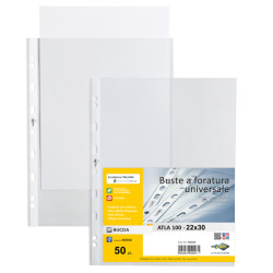 Buste forate Atla - medium - buccia - 22 x 30 cm - trasparente - Sei Rota - conf. 50 pezzi