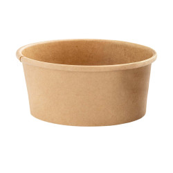 Bowl per zuppe monouso - 250 ml - cartoncino - avana - Signor Bio - conf. 25 pezzi
