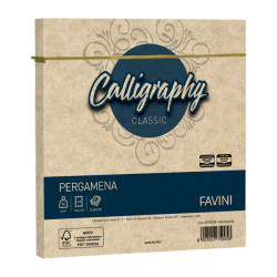 Busta Calligraphy Pergamena - 170 x 170 mm - 90 gr - nocciola 04 - Favini - conf. 25 pezzi