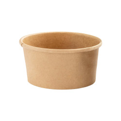 Bowl per zuppe monouso - 360 ml - cartoncino - avana - Signor Bio - conf. 25 pezzi