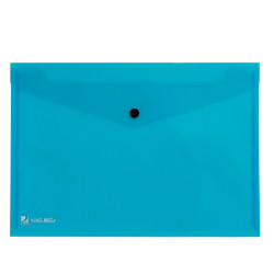 Busta con bottone Pull - A4 - PP - azzurro - King Mec