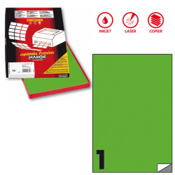 Etichette adesive C/503 - in carta - permanenti - 210 x 297 mm - 1 et/fg - 100 fogli - verde fluo - Markin
